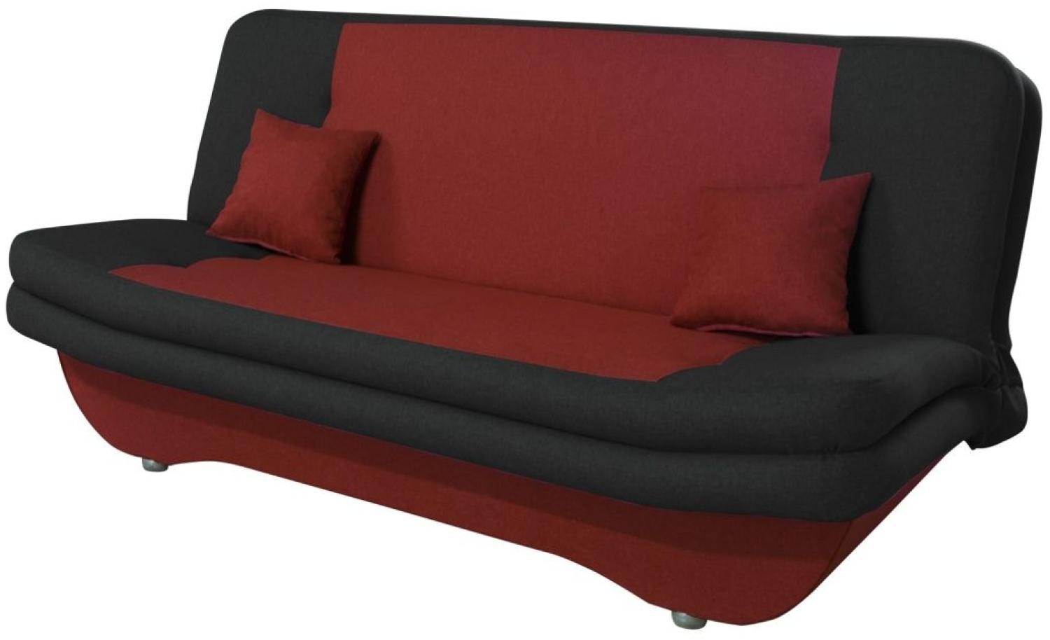 Klick-klack-Sofa Schlafsofa KANDY in Stoff Rot-Schwarz Bild 1