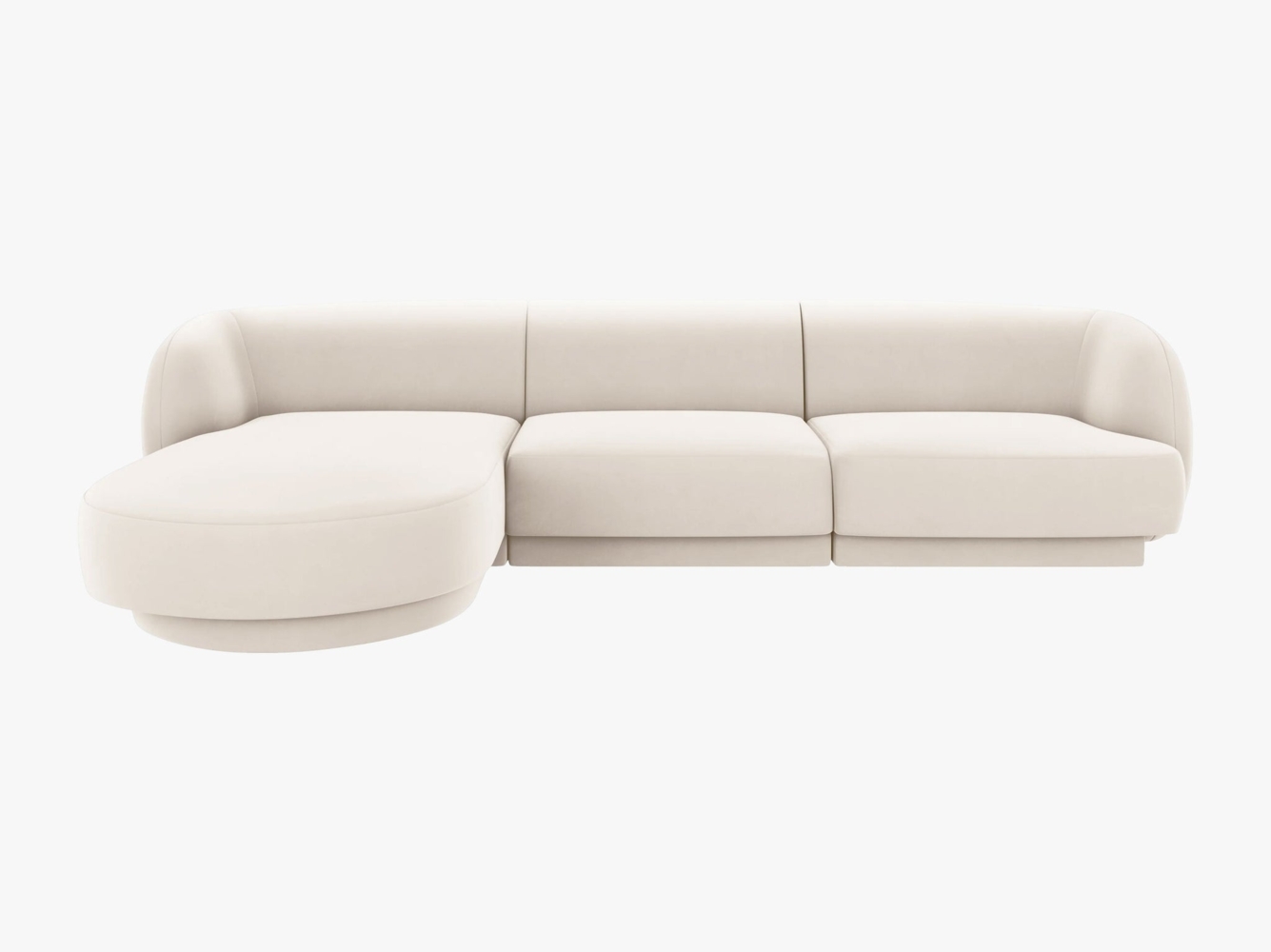 Micadoni Ecksofa Miley 4-Sitzer Links Samt Bluvel Helles Beige Bild 1