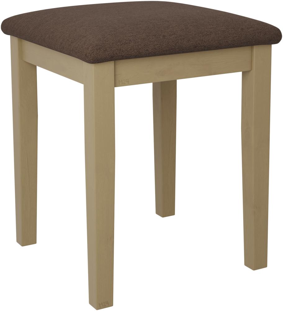 Hocker T3, Schemel bis 120 kg, aus Buchenholz, 36x36x47 cm (Stoff: Soro 28, Holzfarbe: Sonoma) Bild 1