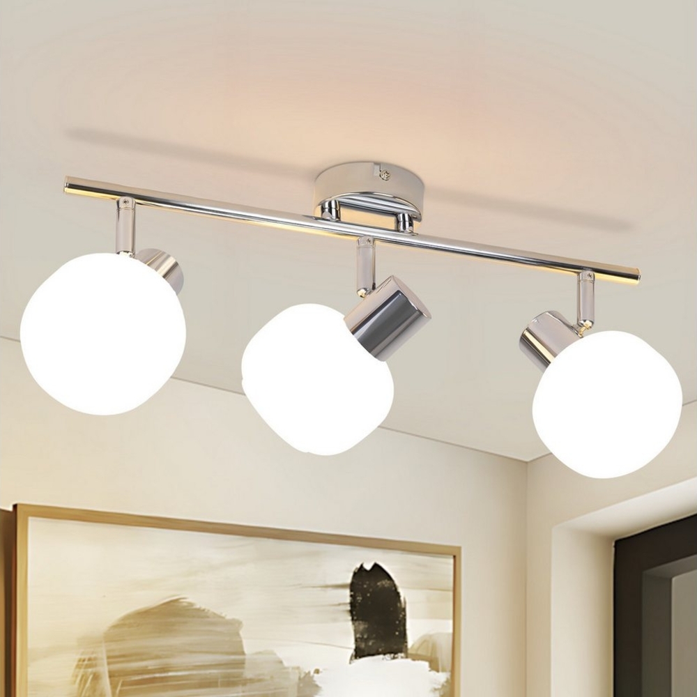 Nettlife Deckenstrahler Schwarz/Weiß E14 Innen Vintage Glas Lampenschirm Spotleuchte, ohne Leuchtmittel, Morden Spotleuchte für Schlafzimmer Wohnzimmer Bild 1