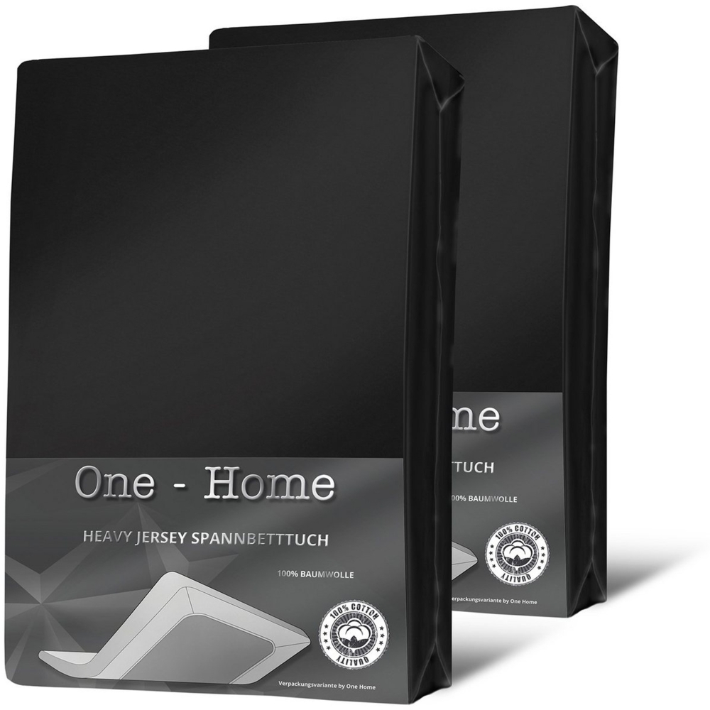 One Home Spannbettlaken Heavy, Jersey, Gummizug: rundum, (2 Stück), Double Pack für Topper, erhöhtes Flächengewicht Bild 1