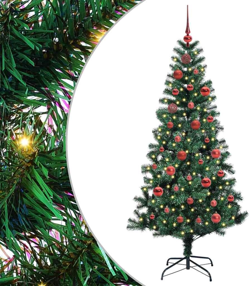 vidaXL Künstlicher vorbeleuchteter Weihnachtsbaum Grün 150 cm 3396749 Bild 1
