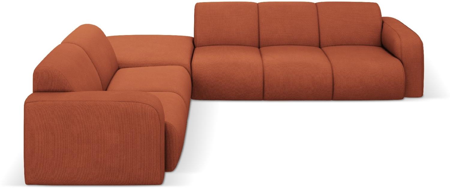 Micadoni Boucle Ecksofa Molino 6-Sitzer Links Strukturierter Stoff Orange Bild 1