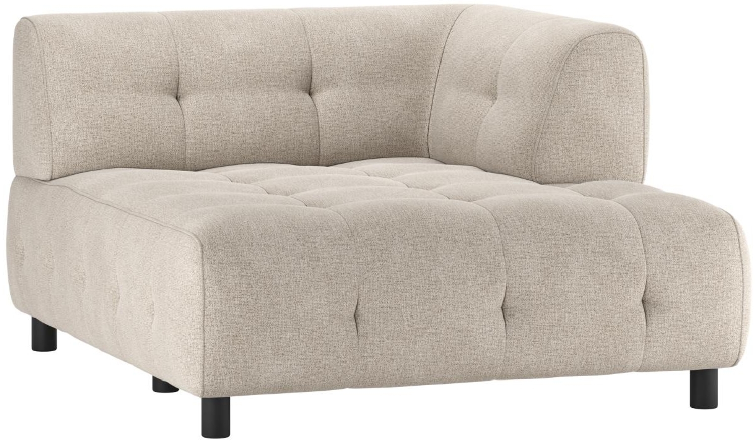 Modulsofa Louis Chaiselongue aus Flachgewebe Rechts, Creme Bild 1