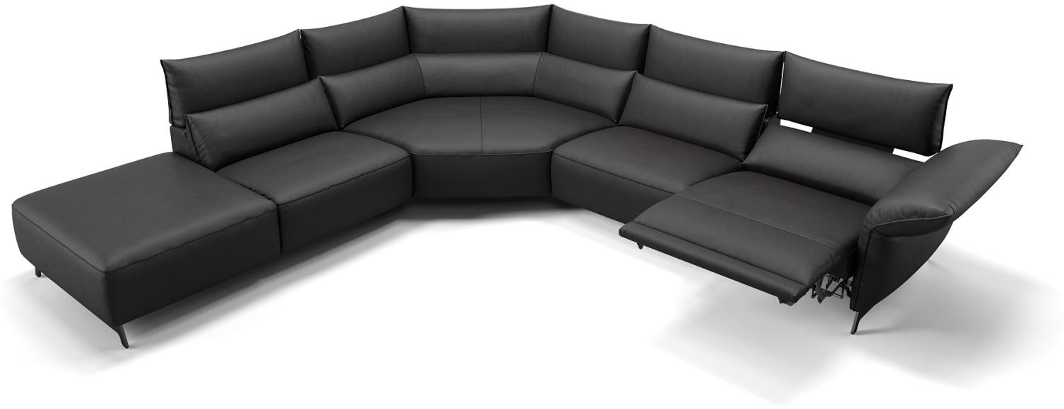 Sofanella Wohnlandschaft CUNEO Leder Sofalandschaft Sofa in Schwarz Bild 1