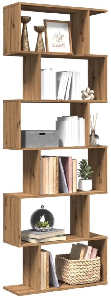 vidaXL Raumteiler-Bücherregal 6 Etagen Artisan-Eiche 70x24x193 cm 858092 Bild 1