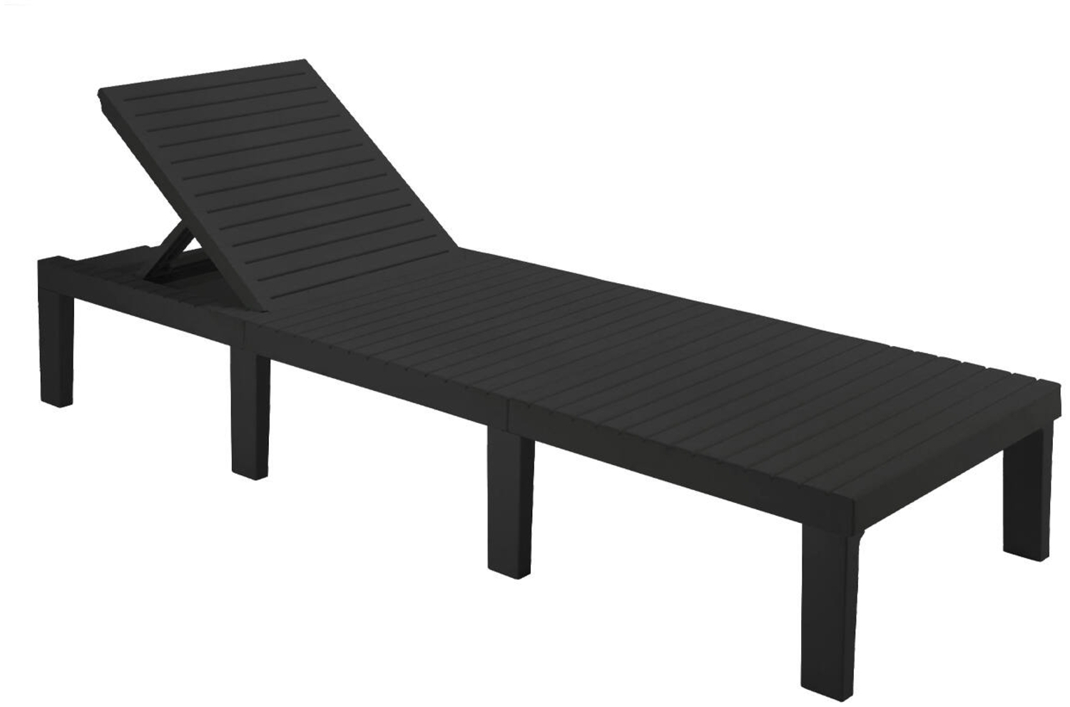 Dmora Sonnenliege Ababahi, verstellbarer Gartenliegestuhl, Outdoor-Liege, 100 % Made in Italy, 195 x 65 x 78 cm, Anthrazit Bild 1