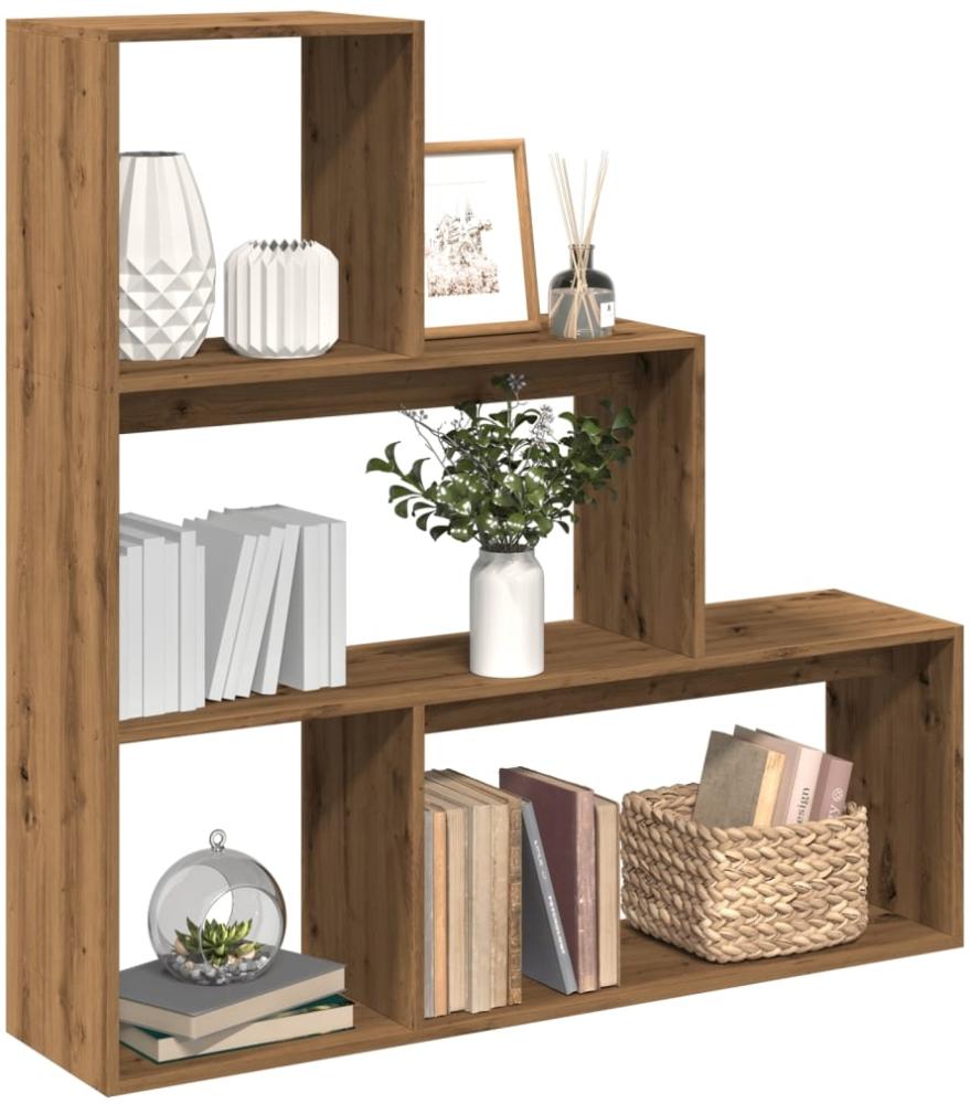 vidaXL Raumteiler-Bücherregal 3 Stufen Artisan-Eiche 123x29x123 cm 857993 Bild 1