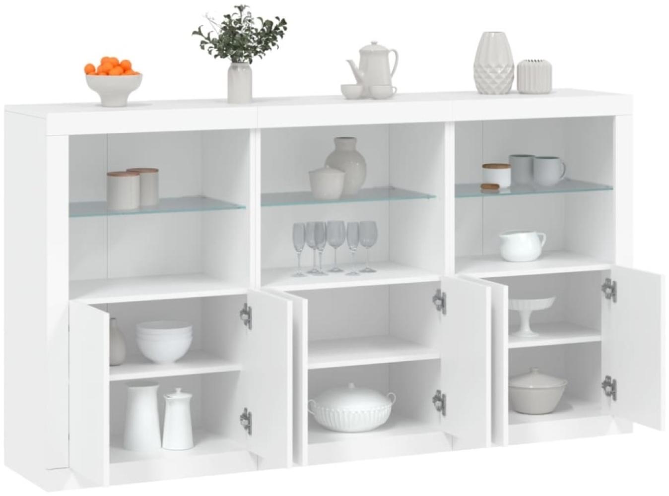 vidaXL Sideboard mit LED-Leuchten Weiß 181,5x37x100 cm 3209149 Bild 1