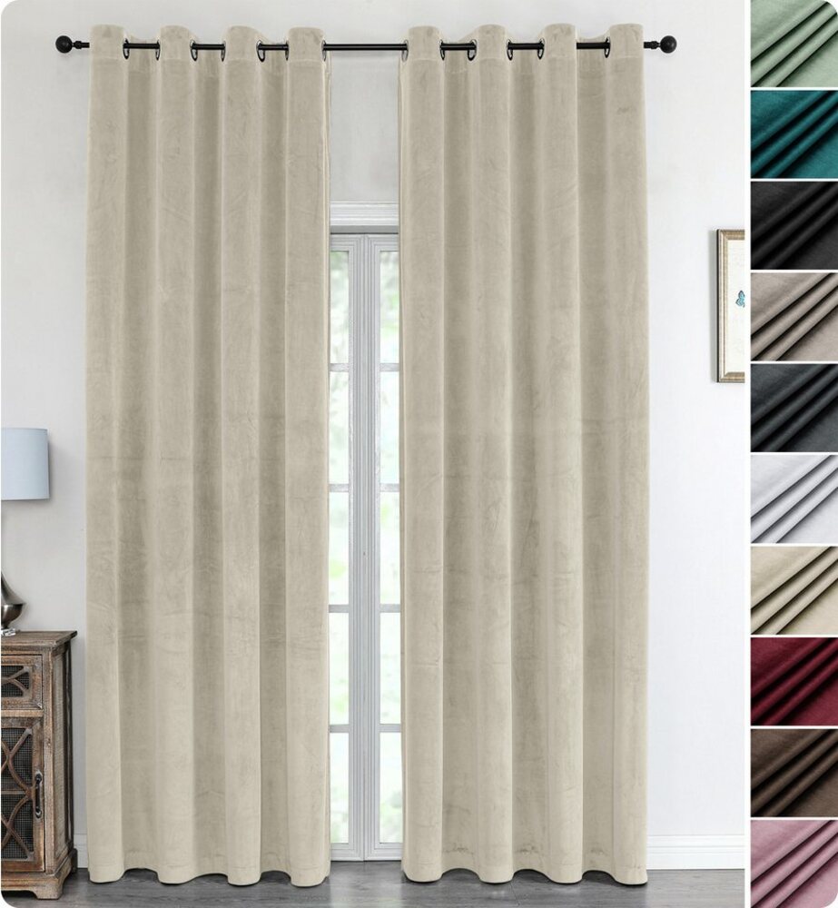 Beautex Verdunkelungsvorhang Samt Vorhang Ösen Gardine Velvet blickdicht abdunkelnd, Ösen (1 St), abdunkelnd Bild 1