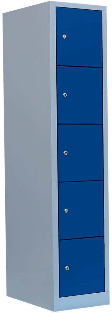 XXL Schließfachschrank/Schulspind mit 40cm Fachbreite Wertfachschrank Fächerschrank Spind Lichtgrau/Blau 523911 Bild 1