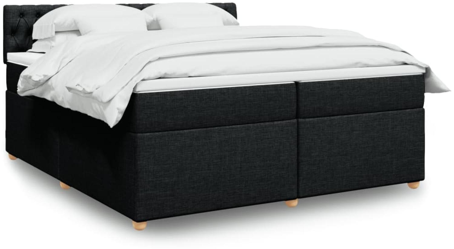 vidaXL Boxspringbett mit Matratze Schwarz 200x200 cm Stoff 3289096 Bild 1