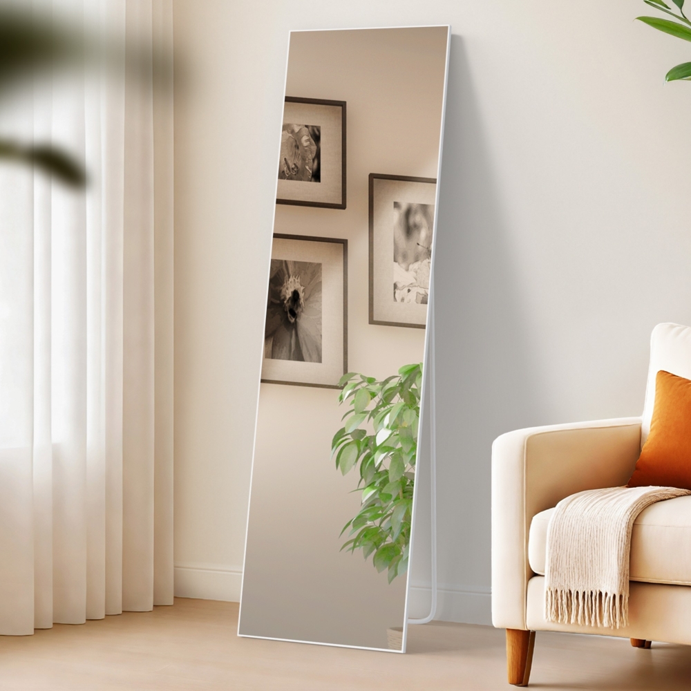 CLP Spiegel Benicia Standspiegel und Wandspiegel in einem,weiß matt 140x40 cm Bild 1