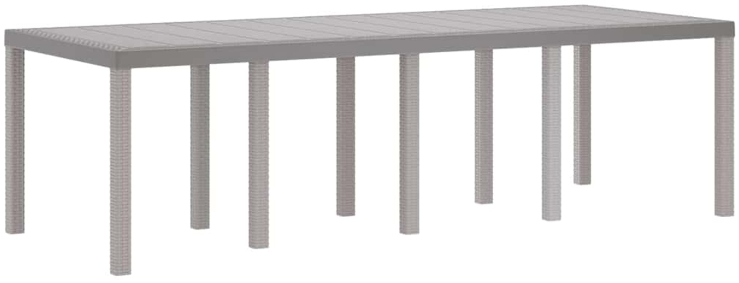vidaXL Garten-Esstisch Hellgrau 250 x 100 x 73 cm Poly-Rattan 871695 Bild 1