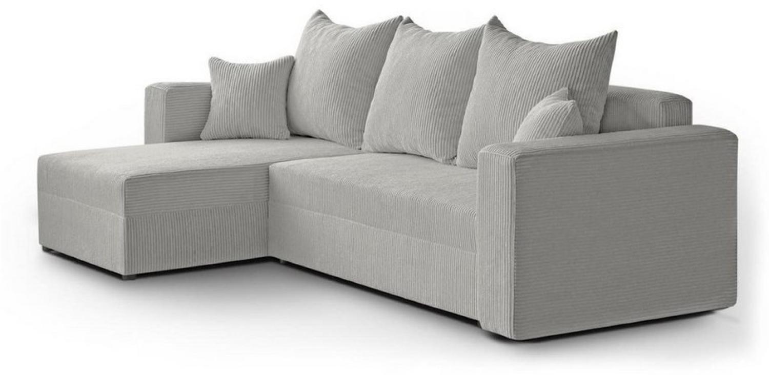 Beautysofa Ecksofa Hamlet, universelle Ecksofa, Cordstoff Ecksofa im modernes Stil, mit Schlaffunktion und Bettkasten Bild 1