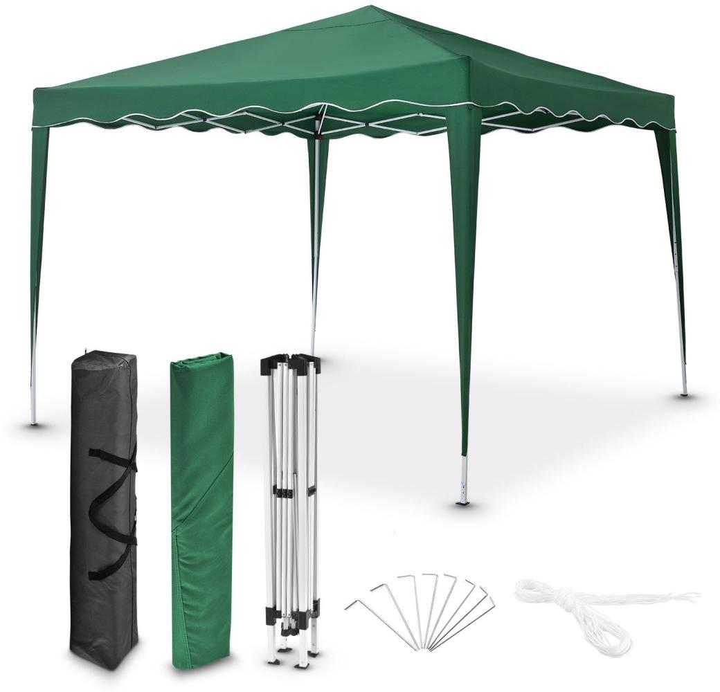 Juskys Faltpavillon Vivara 3x3 m – Pop-up Pavillon höhenverstellbar, UV50+ & wasserabweisend – Gartenzelt mit Tasche – Partyzelt für Garten grün Bild 1