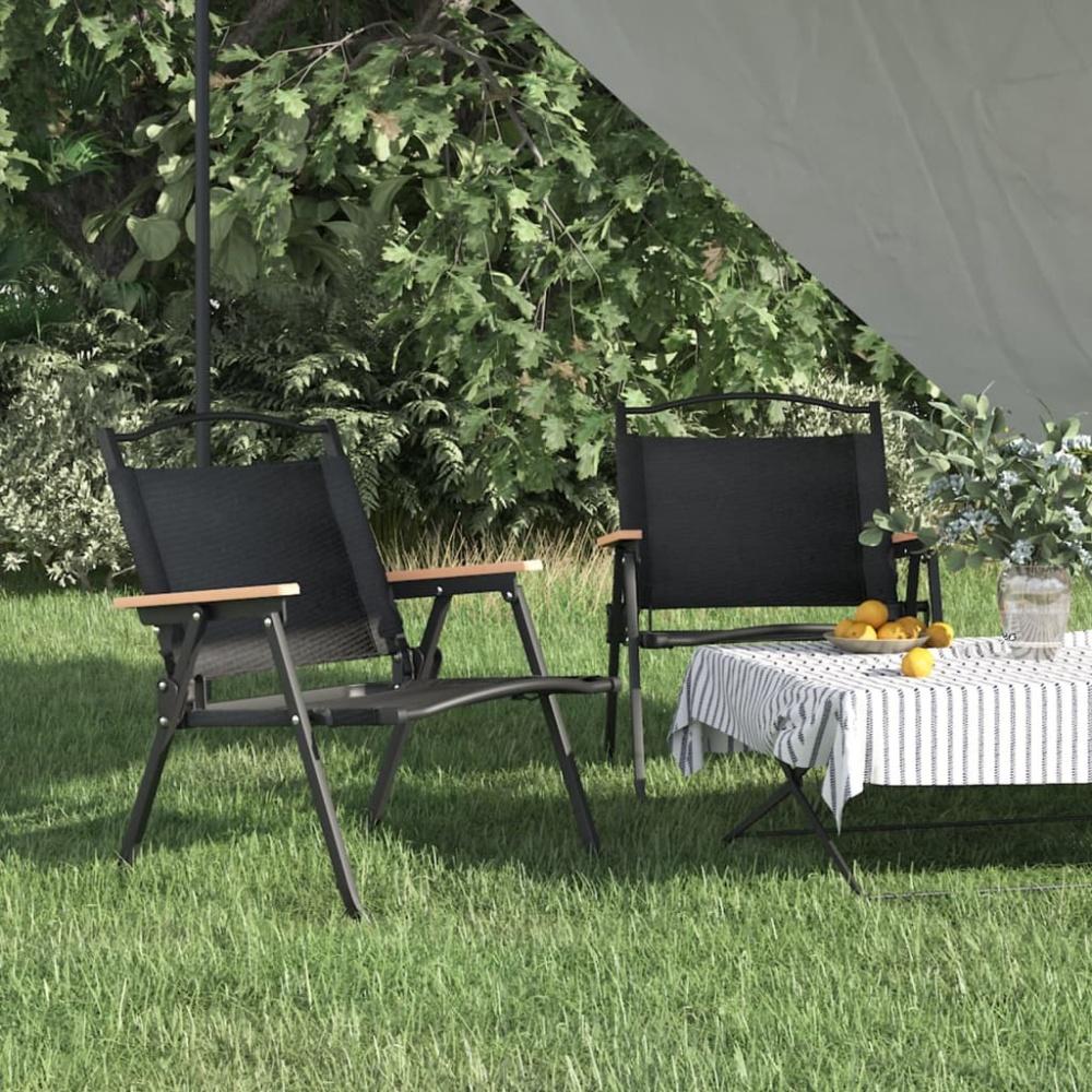 vidaXL Campingstühle 2 Stk. Schwarz 54x43x59 cm Oxford-Gewebe 319482 Bild 1