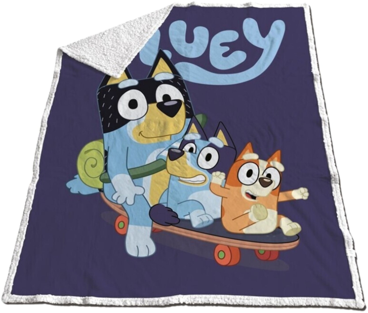 Bluey Fleecedecke 150x120 cm – Kuschelige Sherpa-Decke für Kinder Bild 1