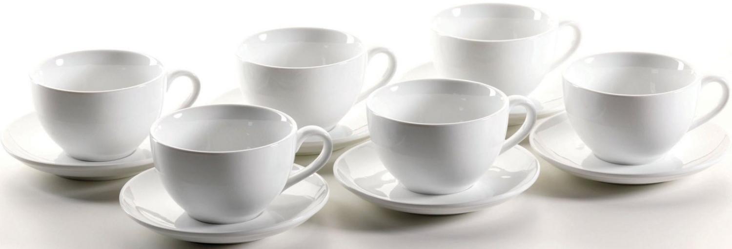 Mäser 924229 COLOMBIA Milchkaffeetasse mit Unterteller, weiß, 12-teilig (1 Set) Bild 1