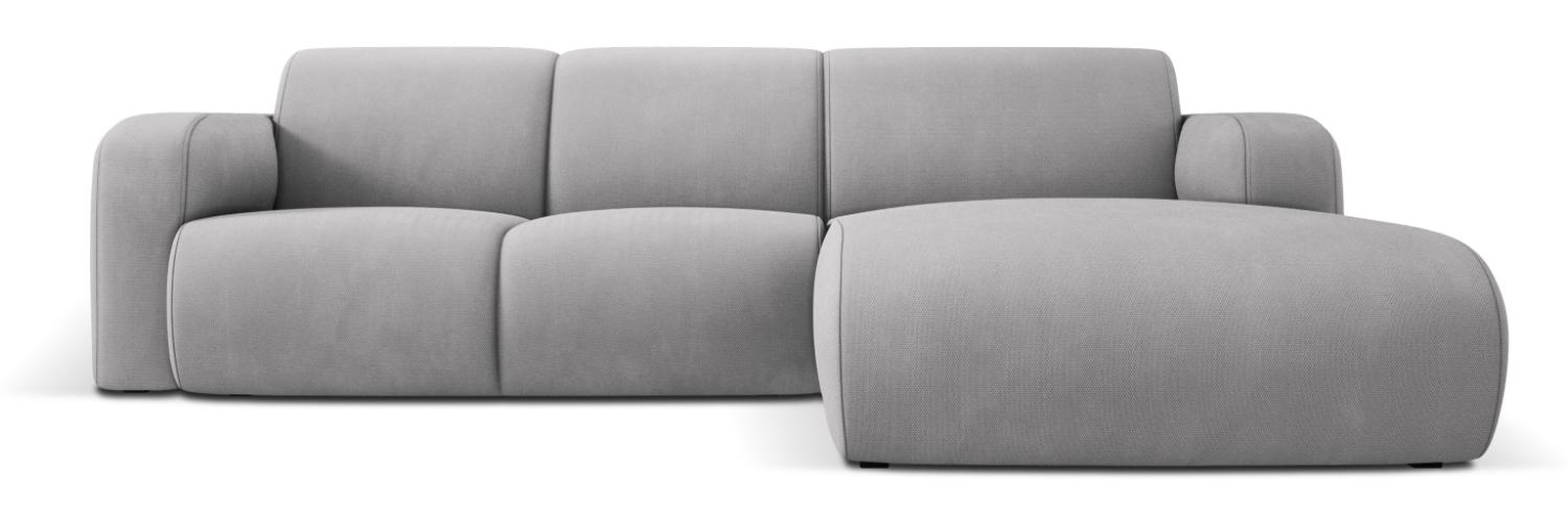 Micadoni Boucle Ecksofa Molino 4-Sitzer Rechts Strukturierter Stoff Hellgrau Bild 1