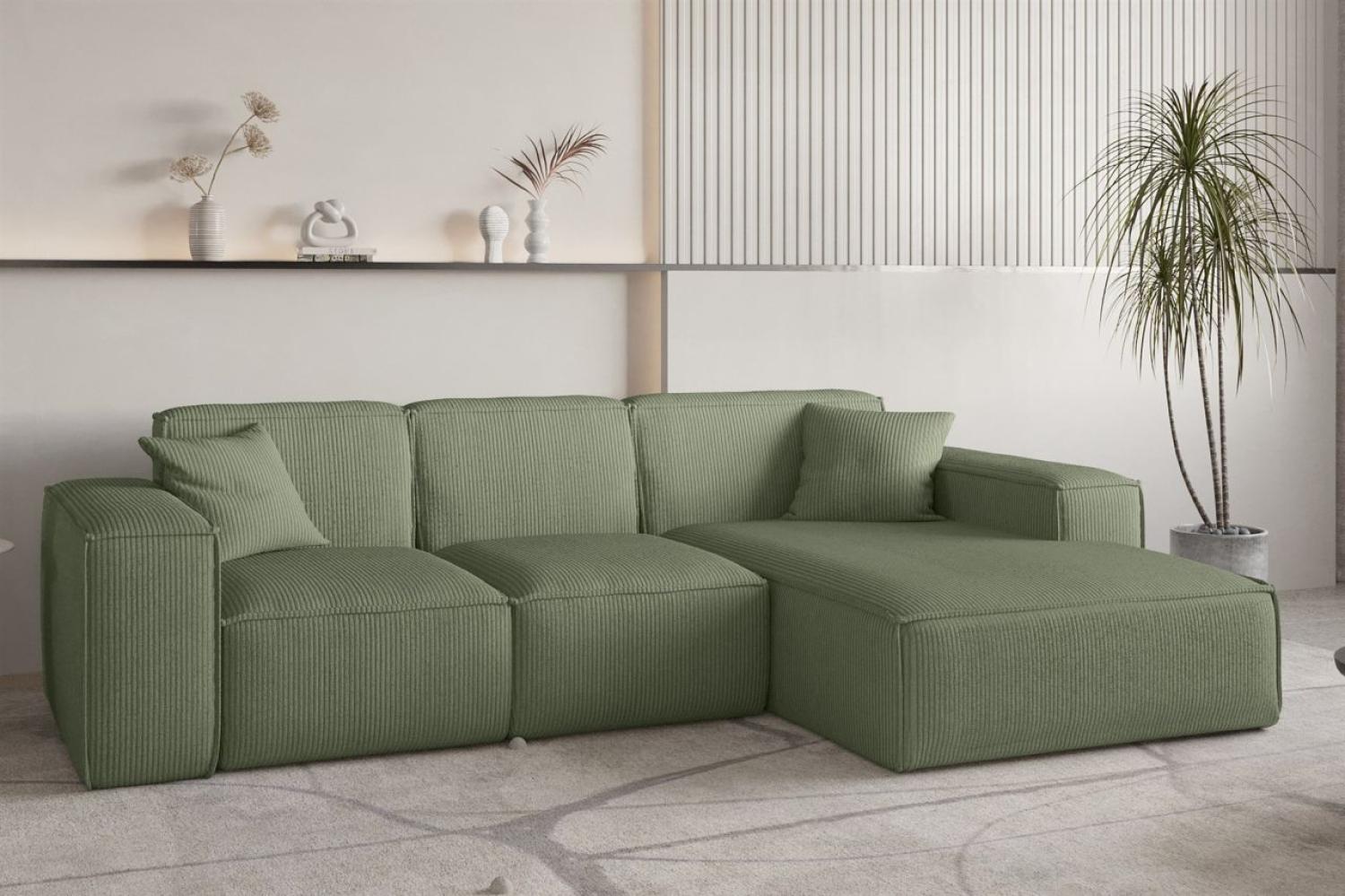 Ecksofa Designersofa CELES PREMIUM in Stoff Scala Forest Ottomane Rechts Bild 1