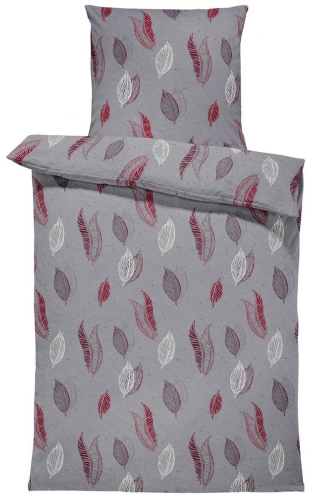 One Home Bettwäsche Leaves, Fleece, 4 teilig, Blätter modern, kuschelig flauschig warm weich Winter Übergröße Bild 1