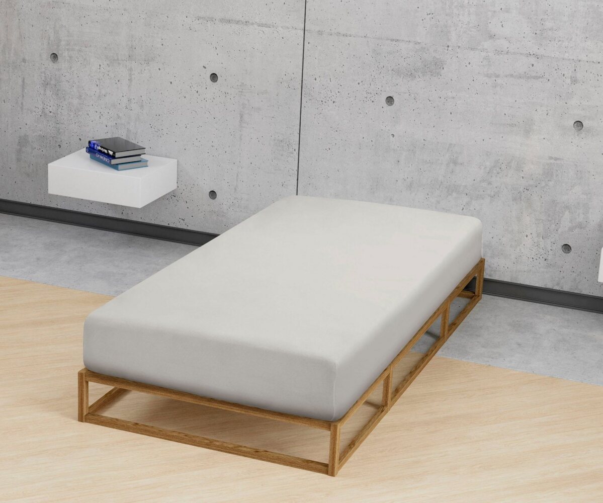 biberna Jersey-Elastic-Spannbetttuch 0077866, sturmgrau, 1x 120x200 cm - 130x220 cm Bild 1