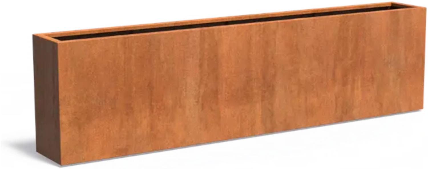 Adezz Pflanzgefäß Carrez Standard Rechteck aus Corten-Stahl Pflanzkübel Größe 300x40x80 cm Bild 1