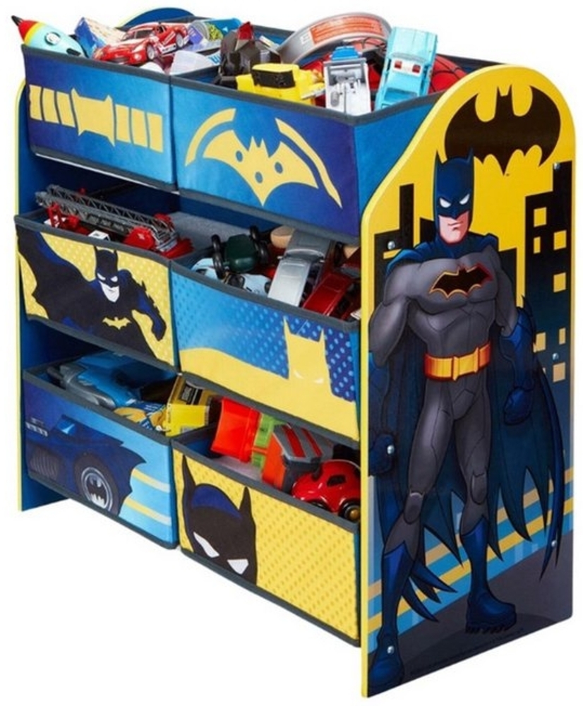 HTI-Living Kinderregal Aufbewahrungsregal 3 Etagen Batman, Stück, Spielzeugkiste 6 Stoffboxen Bild 1