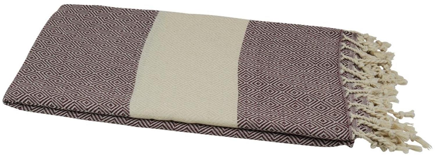 Pestemal Hamamtuch bordeaux naturbeige ca. 90x180 cm "Diamant Style" Bild 1