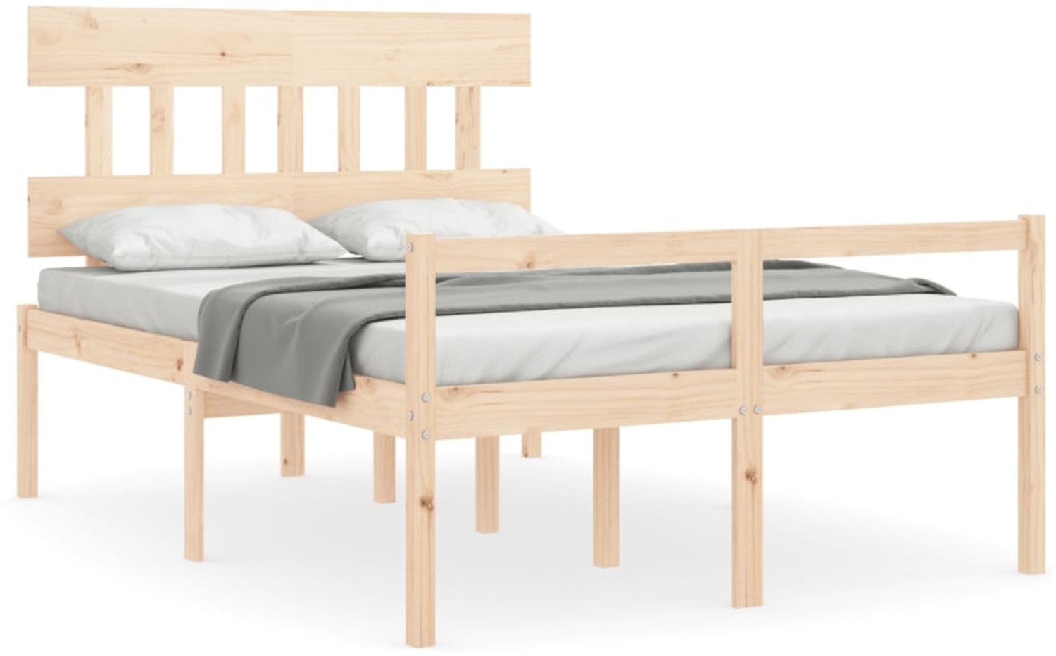 vidaXL Seniorenbett mit Kopfteil Massivholz 3195386 Bild 1