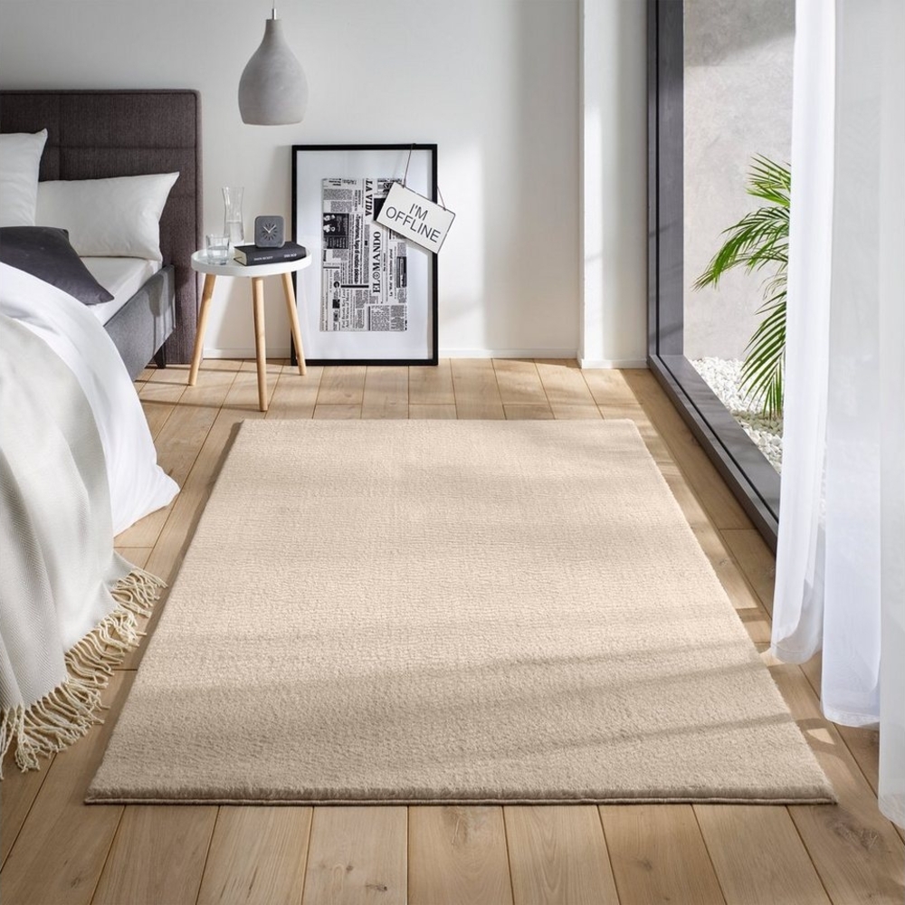 TaCa Home Teppich Hochwertiger Bodenvorleger aus weichem Hochflor, rund, Höhe: 19 mm, Waschbarer Teppich mit Anti-Rutsch Beschichtung Bild 1