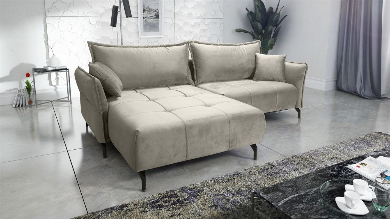 Ecksofa Schlafsofa Sofa VICTORIA Stoff Element Hellbeige Ottomane Links Bild 1