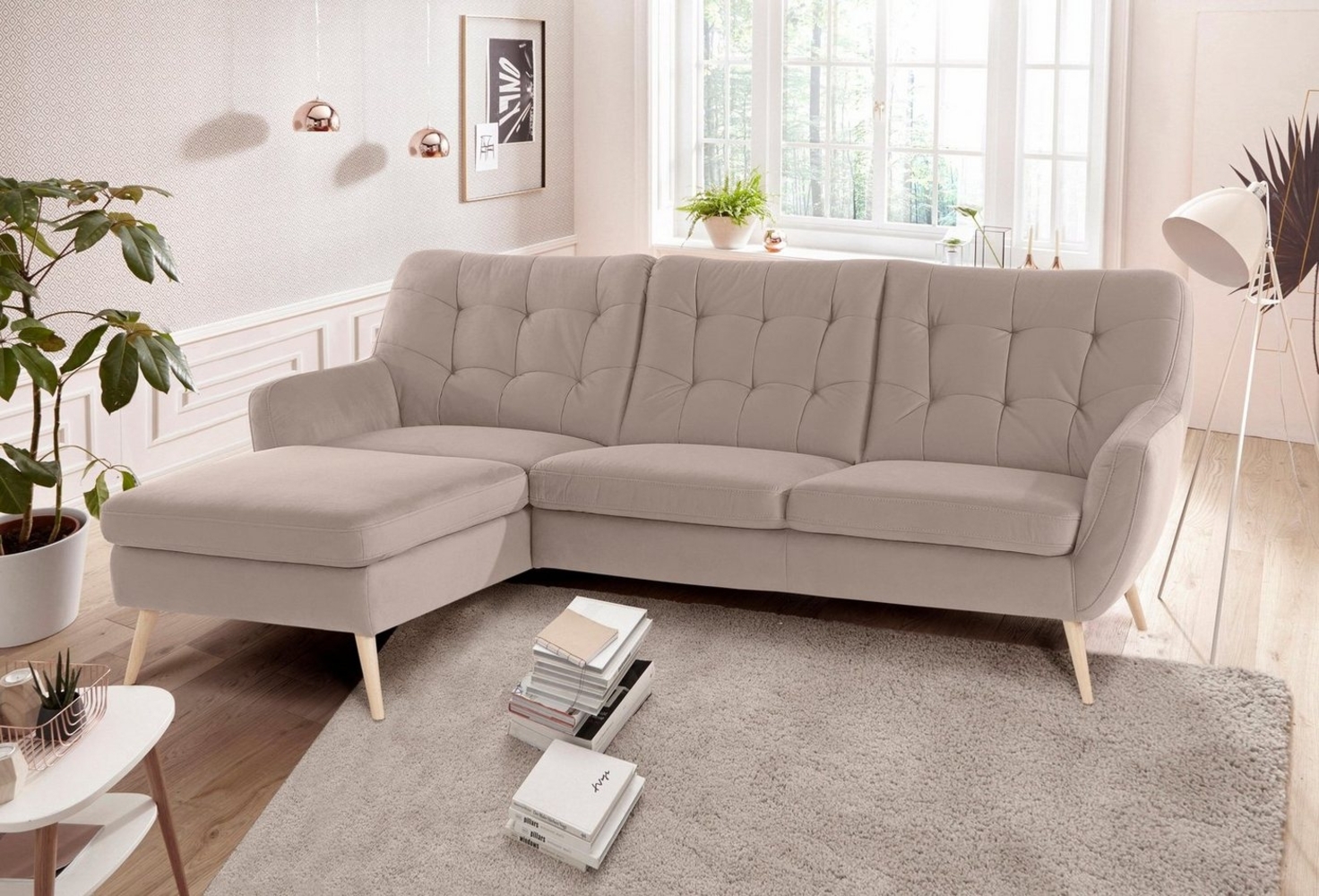 exxpo - sofa fashion Ecksofa Scandi, bequem, aufwendige Rückenpolsterung für mehr Sitzkomfort, L-Form, aktuelle Farben in hochwertigen Bezugsqualitäten Bild 1