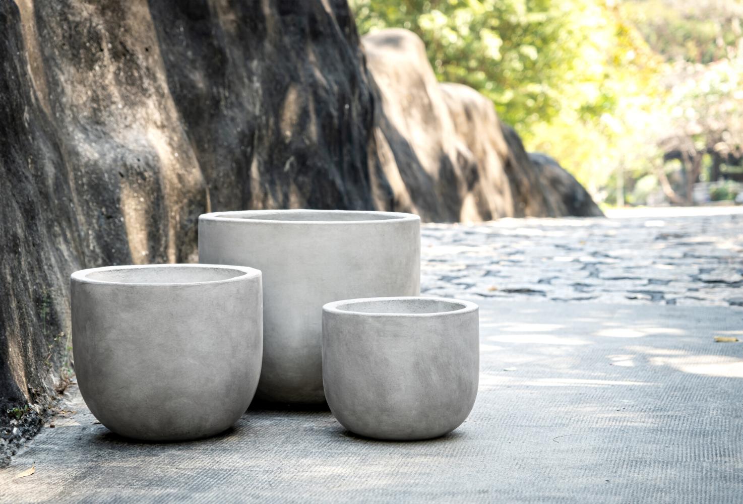 Pflanzkübel Übertopf Blumentopf Topf "Dora" 30cm Beton Dunkelgrau Bild 1