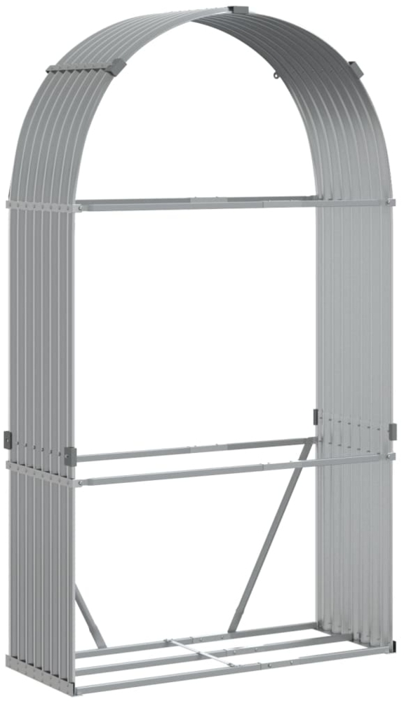 vidaXL Kaminholzunterstand Hellgrau 120x45x210 cm Verzinkter Stahl 364552 Bild 1
