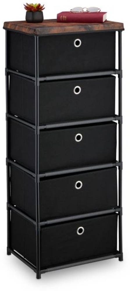 Kommode Holzoptik mit Stoffschubladen 10050558_1676 Bild 1