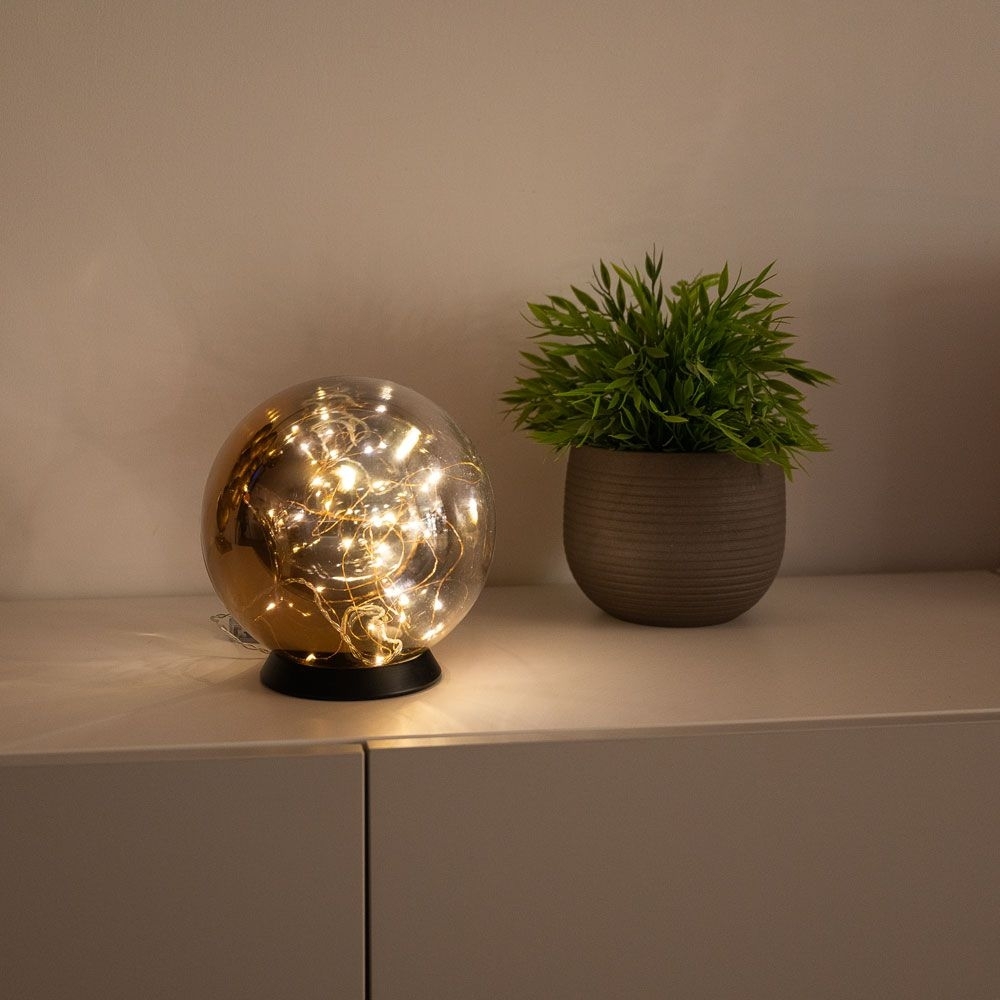 s.luce Orb LED-Dekolampe Glaskugel Ornament Kupfer Verlauf Ø 20cm Bild 1