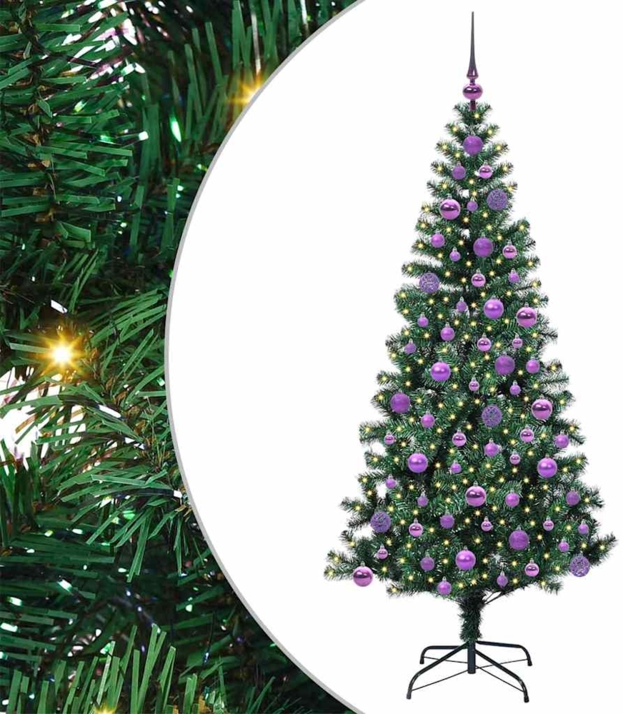 vidaXL Künstlicher vorbeleuchteter Weihnachtsbaum Grün 180 cm 3396768 Bild 1