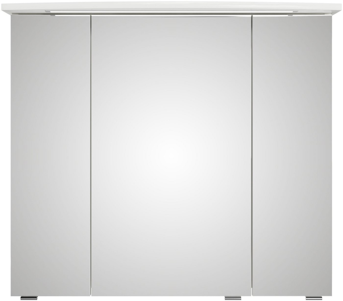 Saphir Badezimmerspiegelschrank Serie 4010 Badezimmer-Spiegelschrank inkl. LED-Beleuchtung im Kranz Badschrank 82 cm breit, 3 Türen, 6 Glas-Einlegeböden, inkl Türdämpfer Bild 1