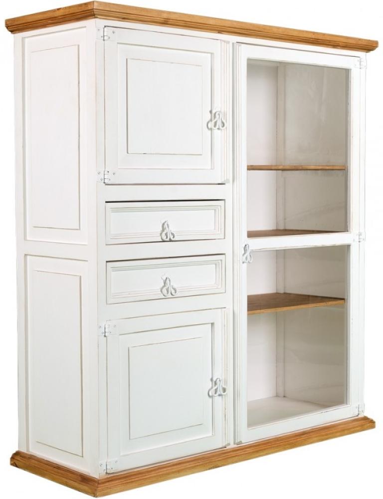 Highboard - Schrank - Pinie - weiß - honigfarbig - Landhausstil - Handarbeit Bild 1