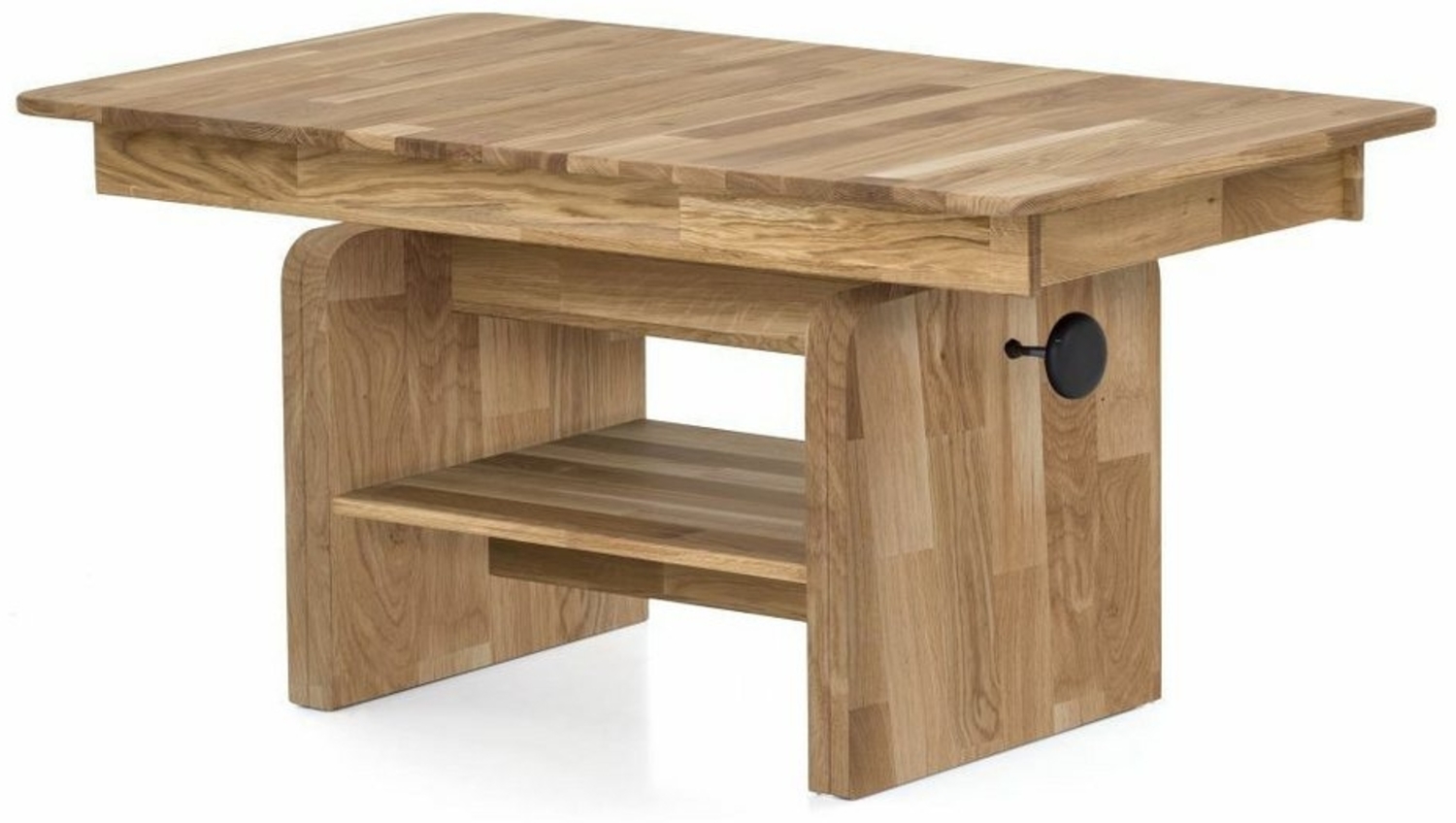 ELFO Couchtisch Couchtisch Höhenverstellbar Ausziehbar auf 160cm Eiche Massiv 120x65cm, Höhenverstellbar & Ausziehbar Bild 1