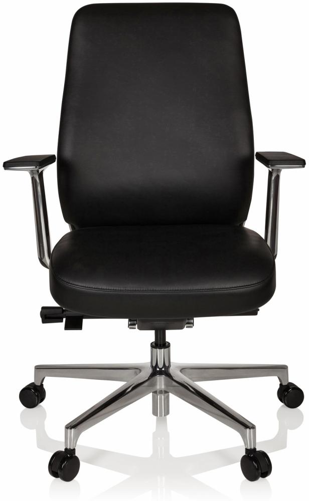 hjh OFFICE Luxus Chefsessel VERMONT Leder Schwarz Bild 1