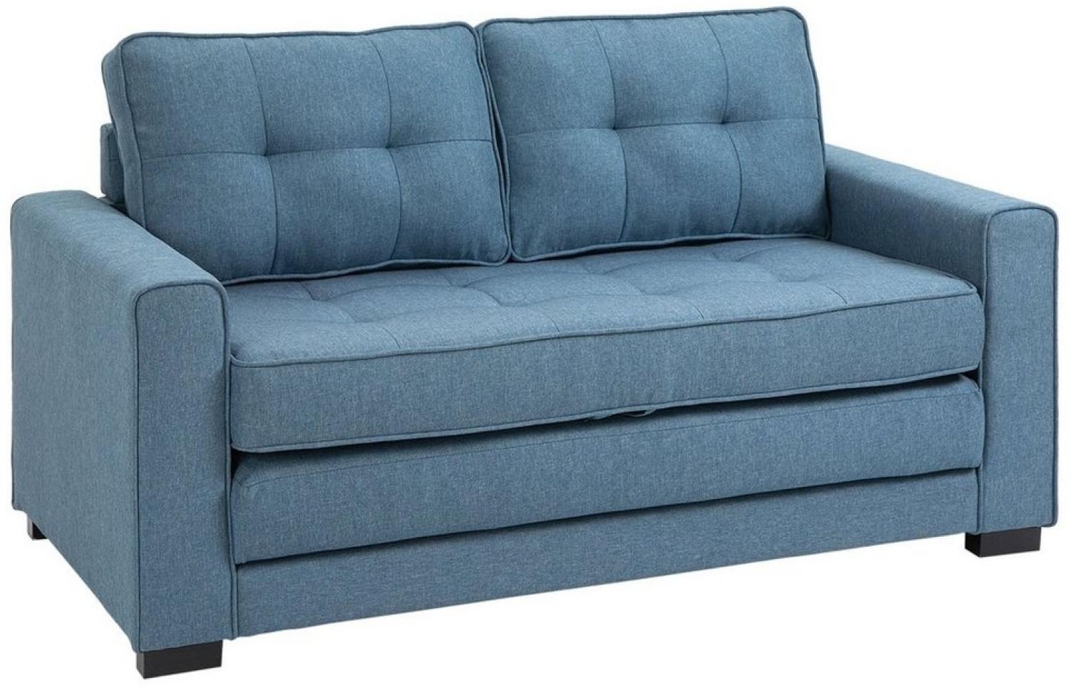 HOMCOM Schlafsofa Sofa mit Bettfunktion, Polstersofa mit Stauraum, Schlafcouch, Relaxsessel 1 Teile, für Wohnzimmer, Blau Bild 1