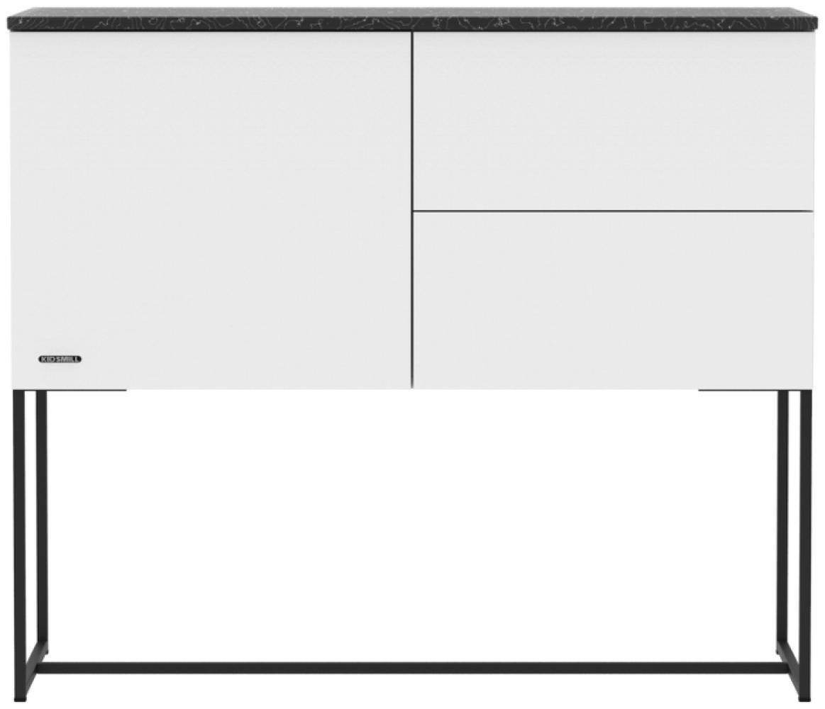 Kidsmill Modular 2 Kommode 1T / 2S Mattweiß – Schw Bild 1