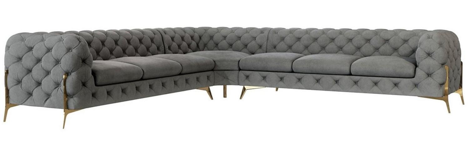 S-Style Möbel Ecksofa Chesterfield Ashley mit Goldene Metall Füßen, mit Wellenfederung Bild 1