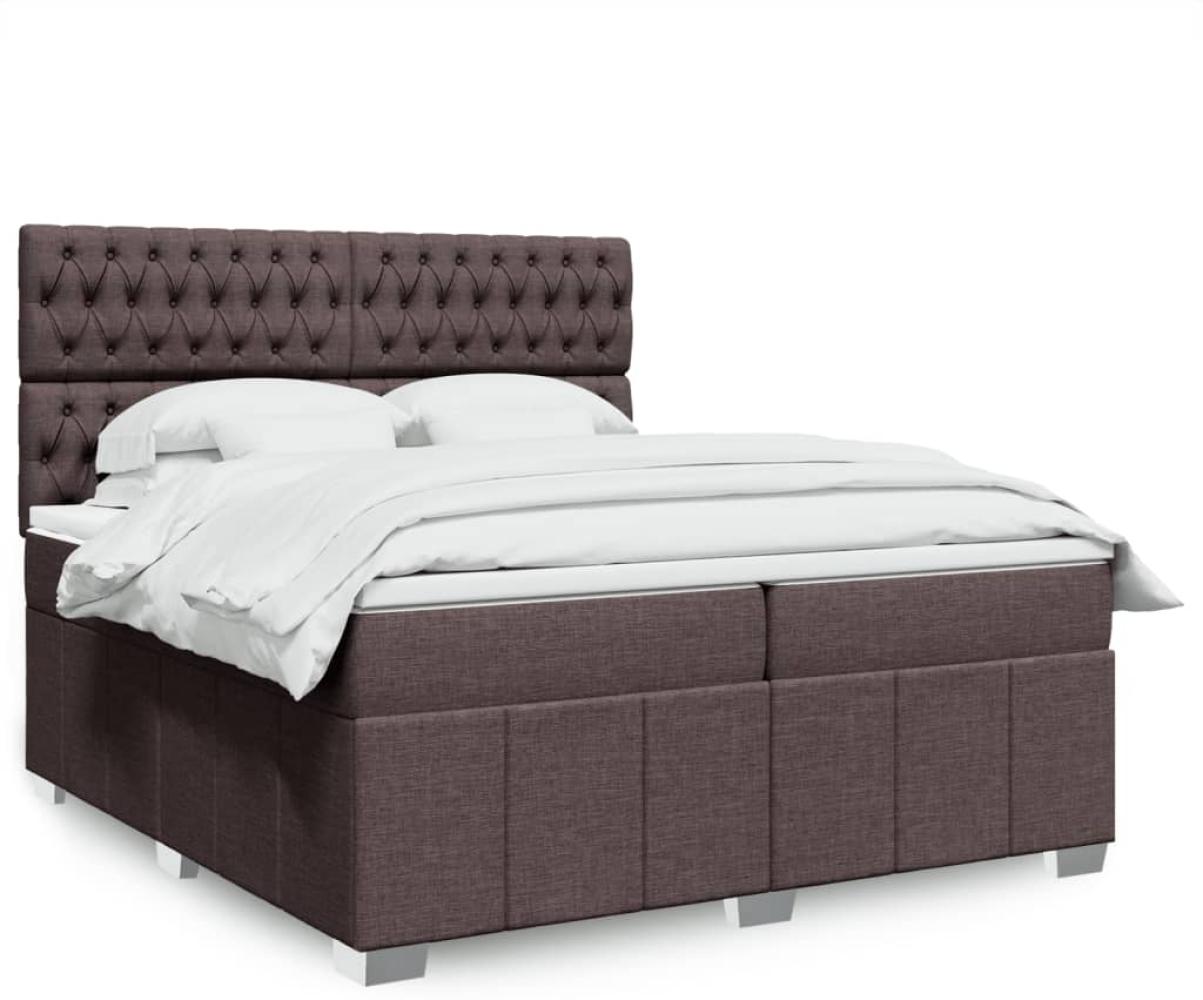 vidaXL Boxspringbett mit Matratze Dunkelbraun 200x200 cm Stoff 3294085 Bild 1