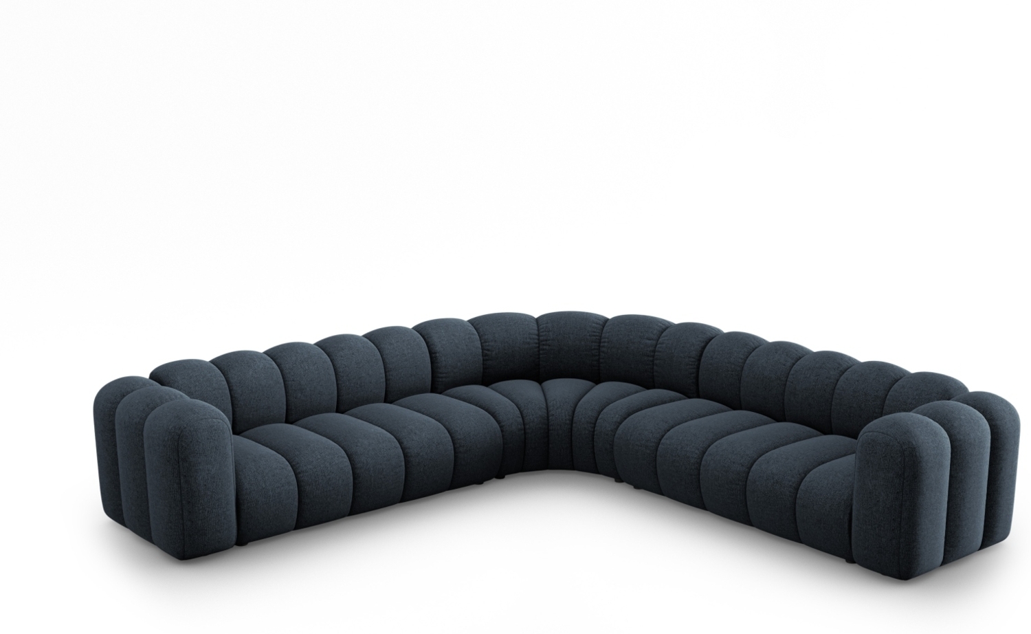 Micadoni symmetrisches Ecksofa Lupine 5-Sitzer Chenille Haga Königsblau Bild 1