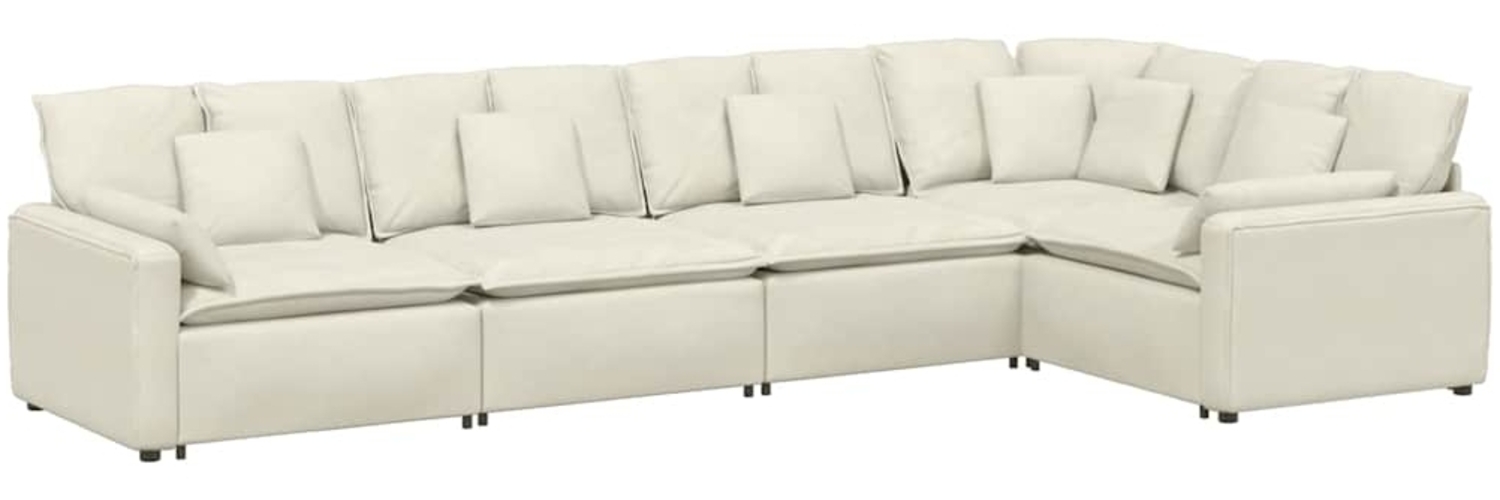 vidaXL Modulares Sofa mit Kissen Samt Cream 3321335 Bild 1