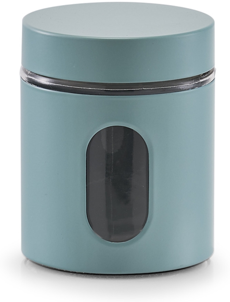 ZELLER 19547 Vorratsglas 600 ml mit Metallmantel EUKALYPTUS, pulverbeschichtet Bild 1
